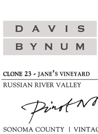 Davis Bynum Pinot Noir Jane's Vineyard Clone 23text