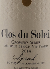 Clos du Soleil Grower's Series Syrah Middle Bench Vineyardtext