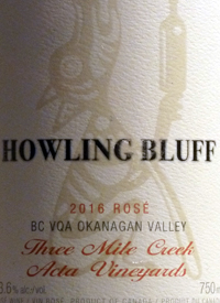 Howling Bluff Pinot Noir Rosé Three Mile Creek - Acta Vineyardtext
