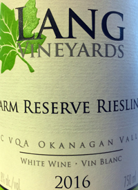 Lang Vineyards Farm Reserve Rieslingtext