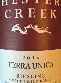 Hester Creek Terra Unica Rieslingtext