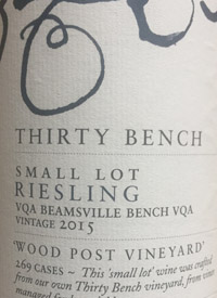 Thirty Bench Small Lot Riesling Wood Post Vineyardtext