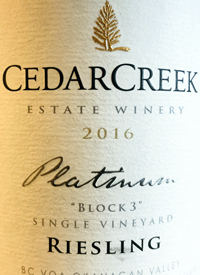 CedarCreek Platinum Block 3 Rieslingtext