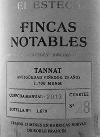El Esteco Fincas Notables Tannat Cuartel 28text